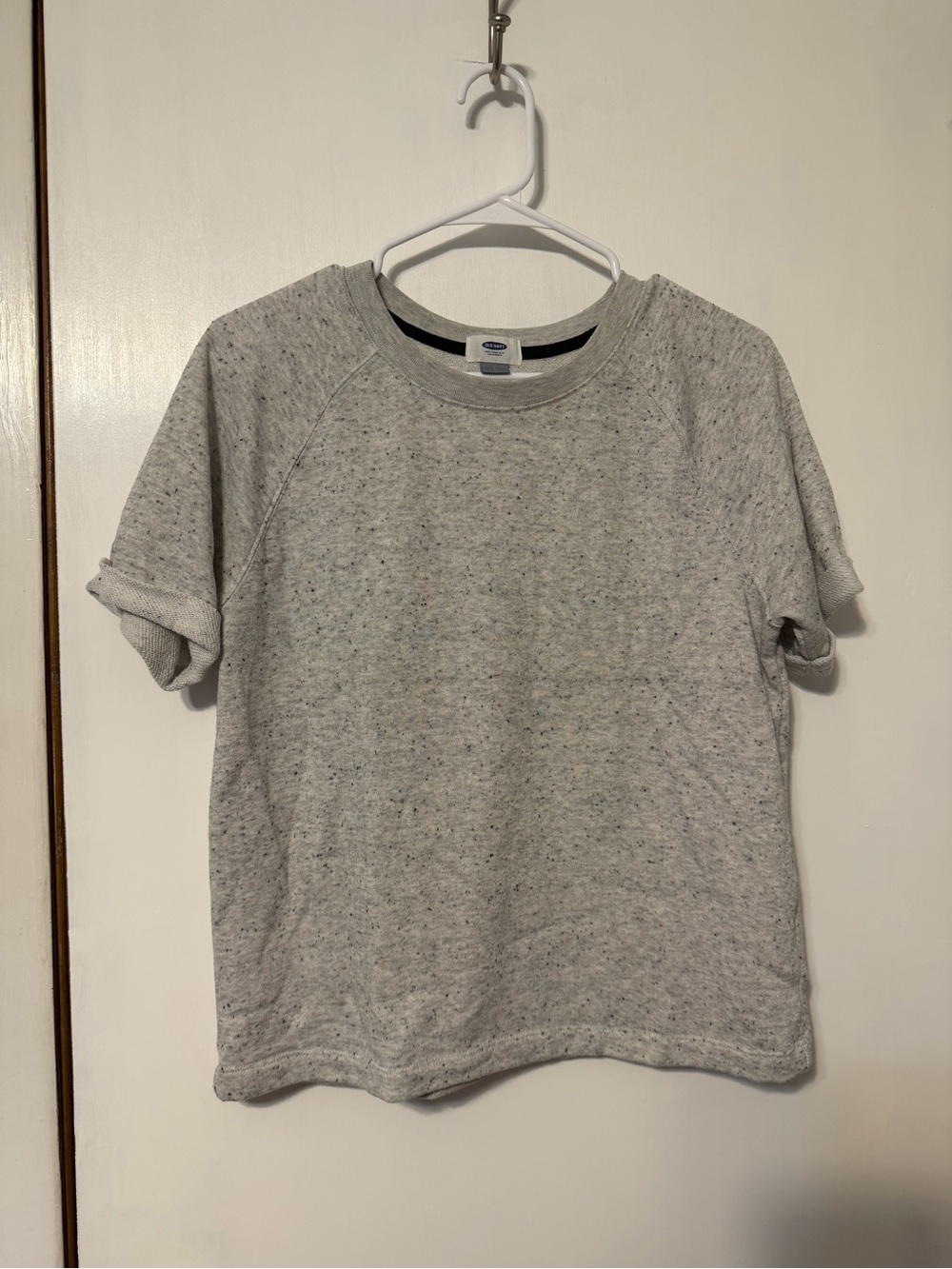 Old Navy Gray Crewneck Sweater with Navy Trim